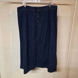 Vintage 90s Jessie Sport Dark Wash Denim Maxi Skirt Plus Size 22W 100% Cotton